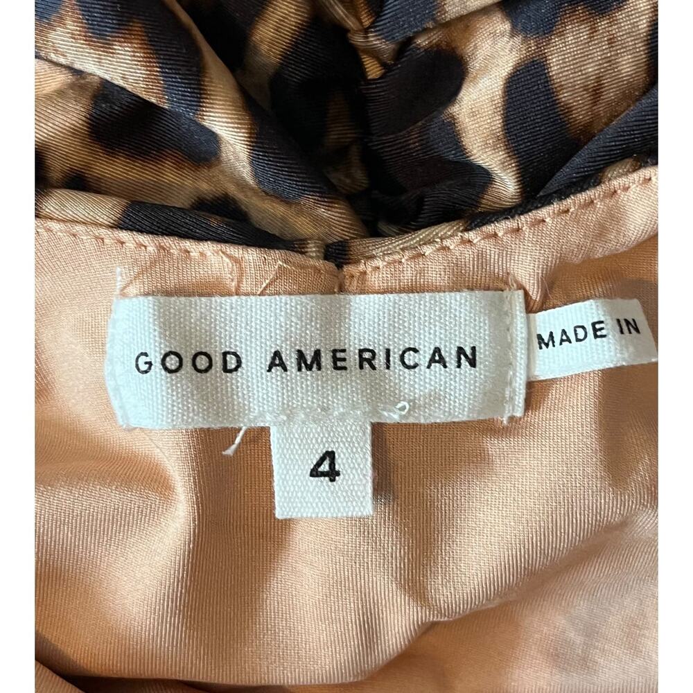 Good American Dress Ruched slip minidress leopard size 4 (18-20) - Picture 7 of 10